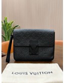 LOUIS VUITTON S LOCK A4 POUCH CLUTCH WITH WRISTLET STRAP  