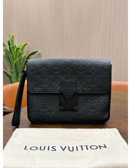 LOUIS VUITTON S LOCK A4 POUCH CLUTCH WITH WRISTLET STRAP  