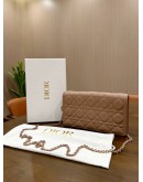CHRISTIAN DIOR LADY DIOR WOC IN DUSTY ROSE ULTRAMATTE CANNAGE CALF LEATHER