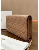 CHRISTIAN DIOR LADY DIOR WOC IN DUSTY ROSE ULTRAMATTE CANNAGE CALF LEATHER