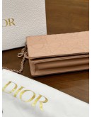 CHRISTIAN DIOR LADY DIOR WOC IN DUSTY ROSE ULTRAMATTE CANNAGE CALF LEATHER