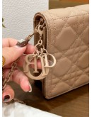 CHRISTIAN DIOR LADY DIOR WOC IN DUSTY ROSE ULTRAMATTE CANNAGE CALF LEATHER