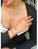 CARTIER AMULETTE DE CARTIER DIAMOND CHRYSOPRASE 18K YELLOW GOLD BRACELET  