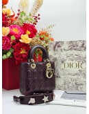 CHRISTIAN DIOR SMALL LADY DIOR MY ABCDIOR BAG IN BURGUNDY LAMBSKIN LEATHER