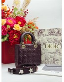 CHRISTIAN DIOR SMALL LADY DIOR MY ABCDIOR BAG IN BURGUNDY LAMBSKIN LEATHER