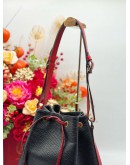 LOUIS VUITTON VINTAGE NOE BUCKET SHOULDER BAG IN BLACK EPI LEATHER & RED CALFSKIN LEATHER