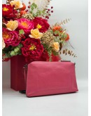 BRAUN BUFFEL POUCH & CROSSBODY BAG IN PINK PEBBLED LEATHER