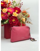BRAUN BUFFEL POUCH & CROSSBODY BAG IN PINK PEBBLED LEATHER