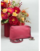 BRAUN BUFFEL POUCH & CROSSBODY BAG IN PINK PEBBLED LEATHER