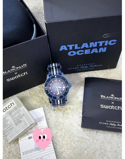 SWATCH X BLANCPAIN SCUBA FIFTY FATHOMS ATLANTIC OCEAN REF S035A100 42.3MM AUTOMATIC WATCH 
