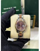 ROLEX LADY DATEJUST REF 179161 HALF 18K 750 ROSE GOLD BROWN DIAMOND DIAL 26MM AUTOMATIC WATCH