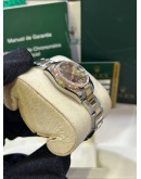 ROLEX LADY DATEJUST REF 179161 HALF 18K 750 ROSE GOLD BROWN DIAMOND DIAL 26MM AUTOMATIC WATCH