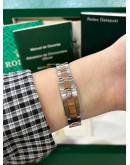 ROLEX LADY DATEJUST REF 179161 HALF 18K 750 ROSE GOLD BROWN DIAMOND DIAL 26MM AUTOMATIC WATCH