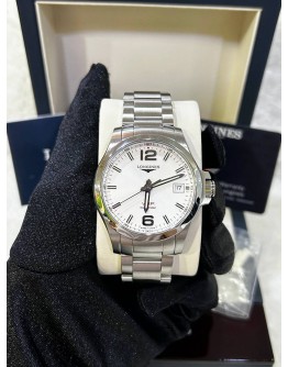 LONGINES CONQUEST VHP REF L3.716.4.76.6 WHITE DIAL 41MM AUTOMATIC WATCH