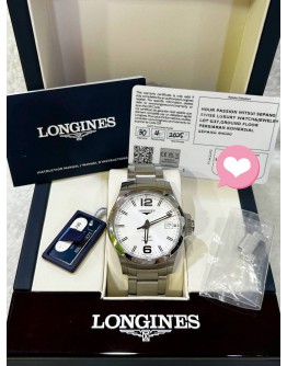 LONGINES CONQUEST VHP REF L3.716.4.76.6 WHITE DIAL 41MM AUTOMATIC WATCH