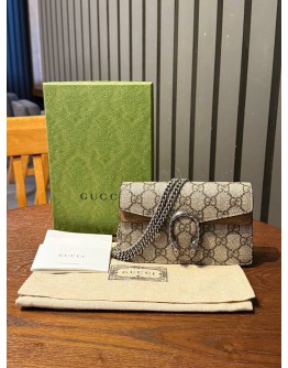 GUCCI SUPER MINI DIONYSUS IN GG SUPREME CANVAS CHAIN CROSSBODY BAG