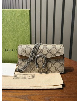 GUCCI SUPER MINI DIONYSUS IN GG SUPREME CANVAS CHAIN CROSSBODY BAG