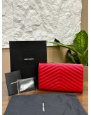 YSL YVES SAINT LAURENT CASSANDRE GRAINED CALF LEATHER ENVELOPE WOC   
