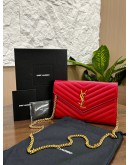 YSL YVES SAINT LAURENT CASSANDRE GRAINED CALF LEATHER ENVELOPE WOC   
