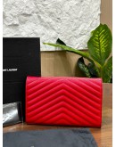YSL YVES SAINT LAURENT CASSANDRE GRAINED CALF LEATHER ENVELOPE WOC   