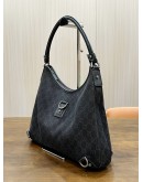 GUCCI ABBEY D-RING SHOULDER BAG IN BROWN GG CANVAS & IVORY CALF LEATHER 