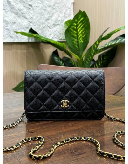 CHANEL CLASSIC WOC IN BLACK CAVIAR LEATHER WITH GOLD HARDWARE 