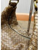 BOTTEGA VENETA SLOANE HOBO TAN BROWN INTRECCIATO LEATHER SHOULDER BAG 