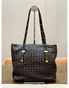 BOTTEGA VENETA WEEKENDER INTRECCIATO LEATHER SHOULDER TOTE BAG