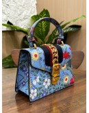GUCCI MINI WEB SYLVIE FLORAL PRINT TOP HANDLE HANDBAG
