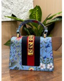 GUCCI MINI WEB SYLVIE FLORAL PRINT TOP HANDLE HANDBAG
