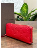 LOUIS VUITTON LONG WALLET IN CHERRY RED EMPREINTE MONOGRAM LEATHER WITH GOLD HARDWARE