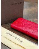 LOUIS VUITTON LONG WALLET IN CHERRY RED EMPREINTE MONOGRAM LEATHER WITH GOLD HARDWARE