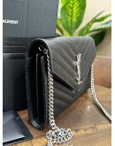 YSL YVES SAINT LAURENT CASSANDRE GRAINED CALF LEATHER ENVELOPE WOC   