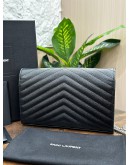 YSL YVES SAINT LAURENT CASSANDRE GRAINED CALF LEATHER ENVELOPE WOC   