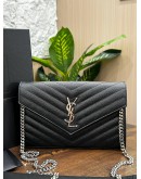 YSL YVES SAINT LAURENT CASSANDRE GRAINED CALF LEATHER ENVELOPE WOC   