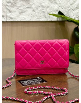 CHANEL CLASSIC WOC IN BARBIE PINK LAMBSKIN LEATHER WITH GOLD HARDWARE
