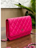 CHANEL CLASSIC WOC IN BARBIE PINK LAMBSKIN LEATHER WITH GOLD HARDWARE
