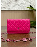 CHANEL CLASSIC WOC IN BARBIE PINK LAMBSKIN LEATHER WITH GOLD HARDWARE