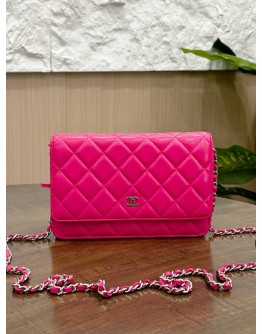 CHANEL CLASSIC WOC IN BARBIE PINK LAMBSKIN LEATHER WITH GOLD HARDWARE