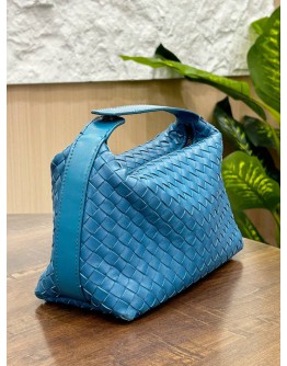 BOTTEGA VENETA SNAP TOP HANDLE INTRECCIATO NAPPA LEATHER HANDBAG