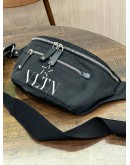 VALENTINO GARAVANI UOMO VLTNSTAR IN BLACK NYLON BELT BUMP BAG