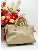 BALENCIAGA GIANT CITY TOP HANDLE & SHOULDER BAG IN BEIGE GRAINED CALFSKIN LEATHER