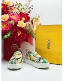 FENDI FF VERTIGO SLIP-ON SNEAKERS IN CANVAS MULTICOLOR SIZE 37