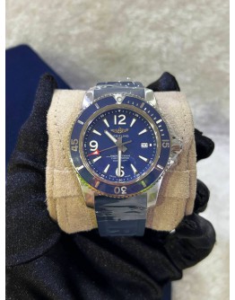 BREITLING SUPEROCEAN BLUE CERAMIC BEZEL REF A17367 BLUE DIAL 44MM AUTOMATIC WATCH