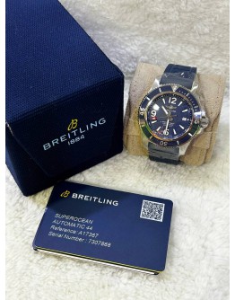 BREITLING SUPEROCEAN BLUE CERAMIC BEZEL REF A17367 BLUE DIAL 44MM AUTOMATIC WATCH
