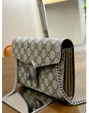 GUCCI DIONYSUS GG SUPREME CANVAS CROSSBODY SILVER CHAIN BAG