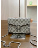 GUCCI DIONYSUS GG SUPREME CANVAS CROSSBODY SILVER CHAIN BAG