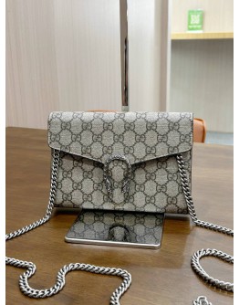 GUCCI DIONYSUS GG SUPREME CANVAS CROSSBODY SILVER CHAIN BAG
