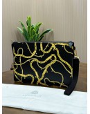 VERSACE BAROQUE LA MEDUSA HEAD IN GOLD AND BLACK & YELLOW CALFSKIN LEATHER CLUTCH