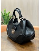 LOUIS VUITTON SAC MONTAIGNE BAG IN BLACK EPI LEATHER WITH SILVER HARDWARE